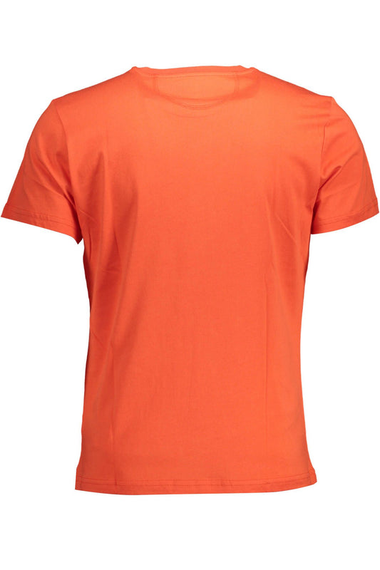 Vibrant Orange Crew Neck Cotton Tee