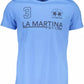 Elegant Light Blue Tee with Iconic Print