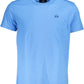Chic Light Blue Embroidered Tee for Men
