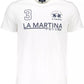 Elegant White Cotton Tee with Iconic Print