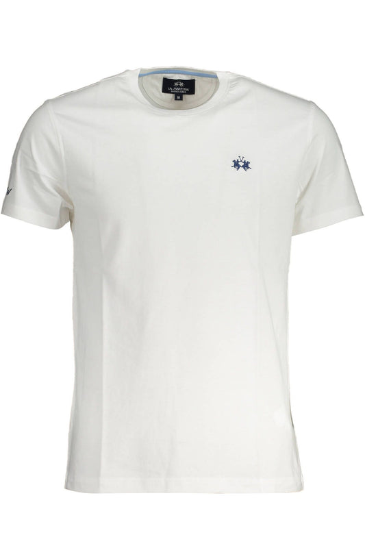 Elegance on Display: Embroidered White Tee
