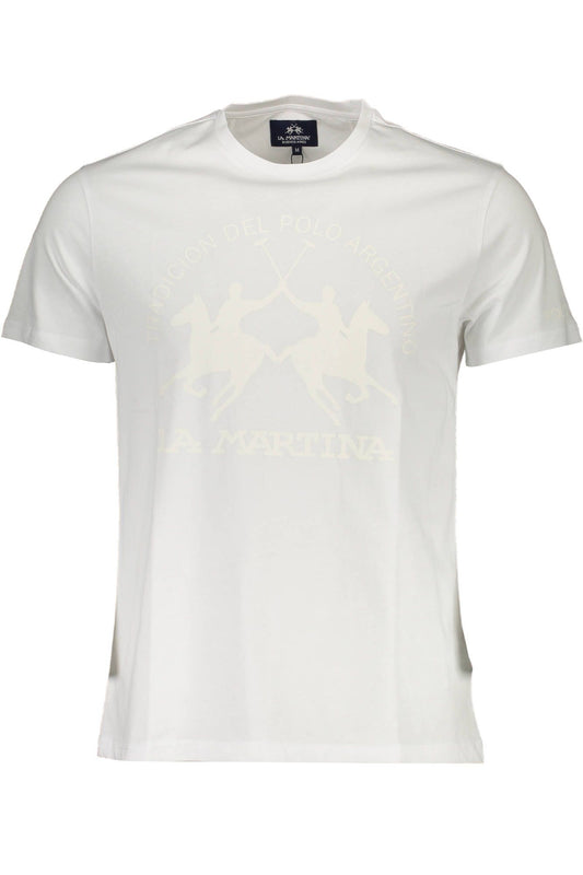 Elegant White Crew Neck Tee with Signature Print