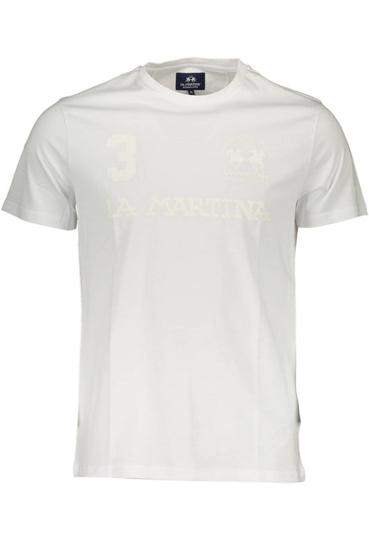 Chic Crew Neck Logo Tee in Crisp White