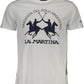 Crisp White Cotton Crew Neck Tee with Logo Print