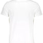 Elegant White Cotton Tee with Iconic Print