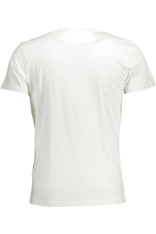 Chic White Embroidered Logo Tee