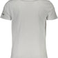 Crisp White Cotton Crew Neck Tee with Logo Print