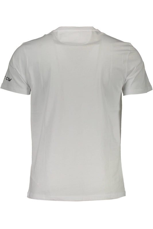 Embroidered Logo White Tee for Men