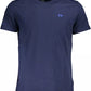 Chic Blue Logo Tee with Classic Embellishments