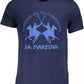 Elegant Blue Short Sleeve Cotton Tee