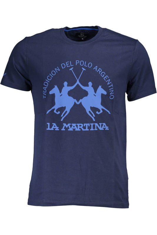 Elegant Blue Short Sleeve Cotton Tee