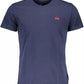 Chic Blue Embroidered Logo Tee - Regular Fit