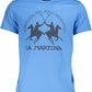 Regal Blue Cotton Tee with Classic Print