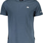 Elegant Embroidered Blue Cotton Tee