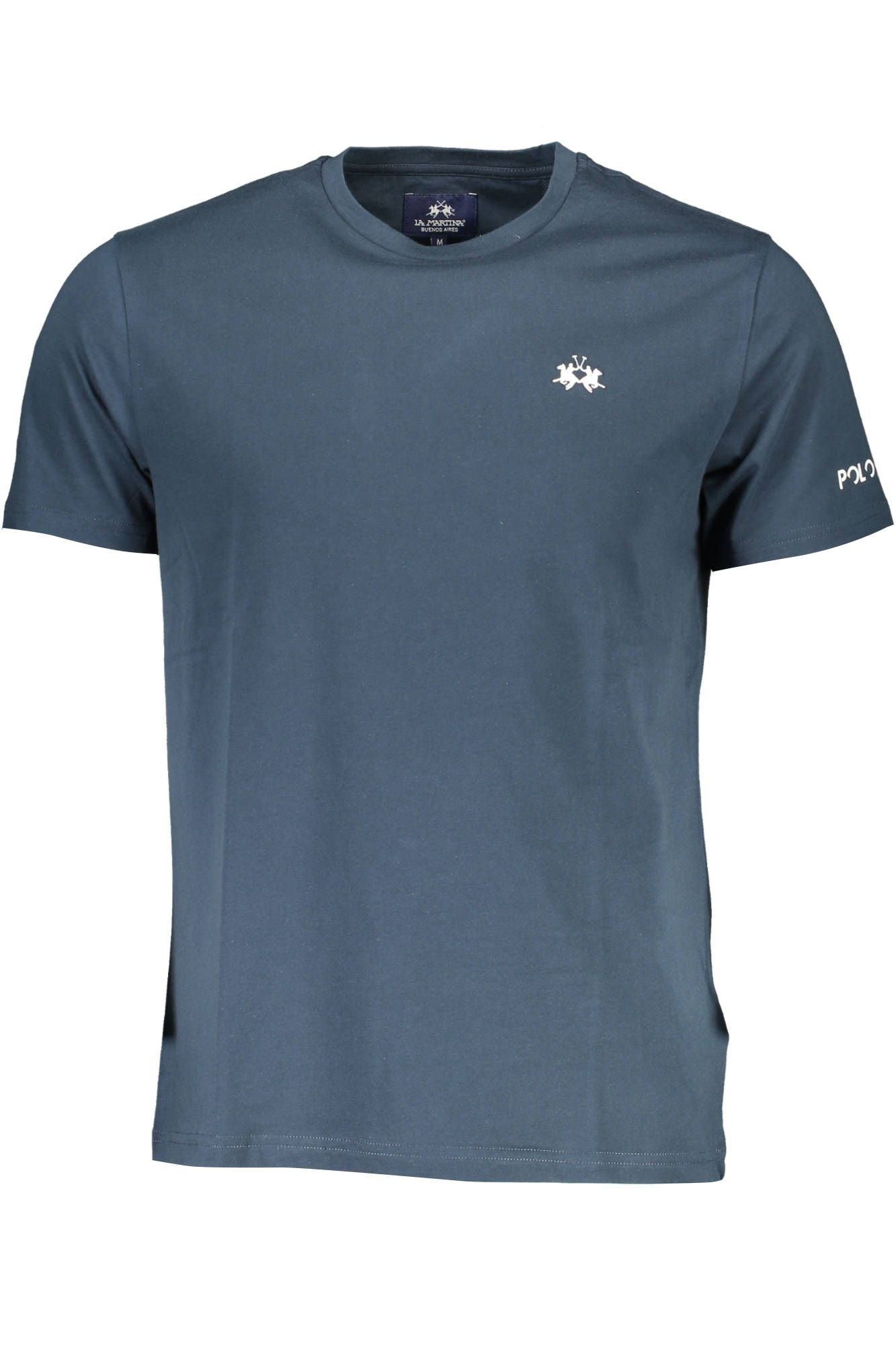 Elegant Embroidered Blue Cotton Tee