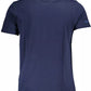 Elegant Blue Cotton Tee with Chic Print