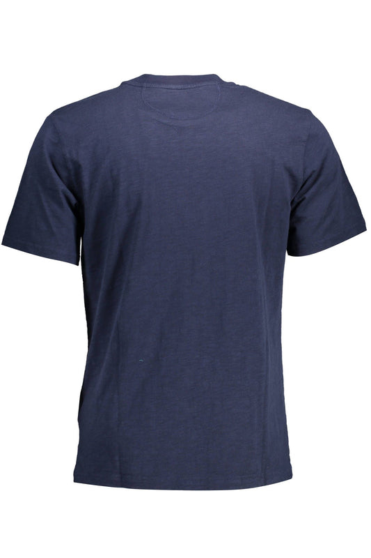 Elegant Blue Embroidered Tee with Pocket