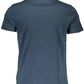 Chic Blue Crew Neck Logo Tee