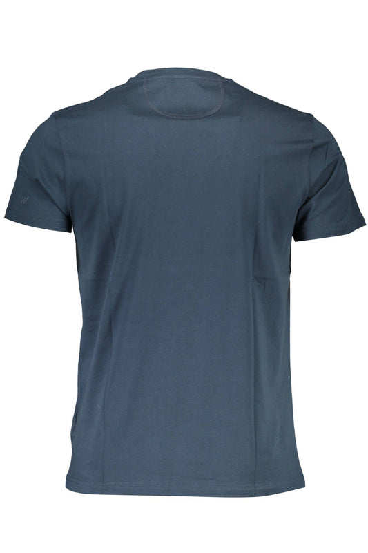 Chic Blue Crew Neck Logo Tee