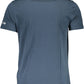 Elegant Embroidered Blue Cotton Tee