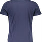 Chic Blue Embroidered Logo Tee - Regular Fit