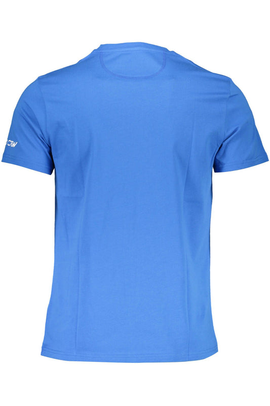 Elegant Blue Embroidered Logo Tee