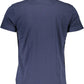 Elegant Blue Embroidered Cotton Tee
