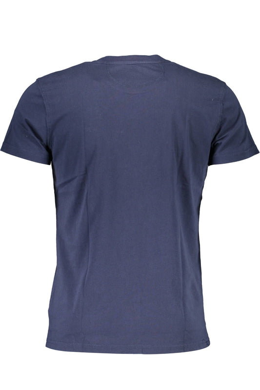 Elegant Blue Embroidered Cotton Tee
