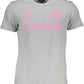Elegant Gray Cotton Tee with Signature Print