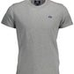 Elegant Gray Embroidered Logo T-Shirt
