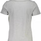 Elegant Gray Cotton Tee with Signature Print