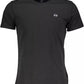 Elegant Embroidered Black Cotton Tee
