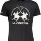 Elegant Black Cotton Tee with Iconic Print
