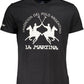 Elegant Black Cotton Tee with Iconic Print