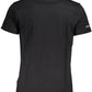 Elegant Black Cotton Tee with Iconic Print