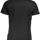 Elegant Black Cotton Tee with Iconic Print