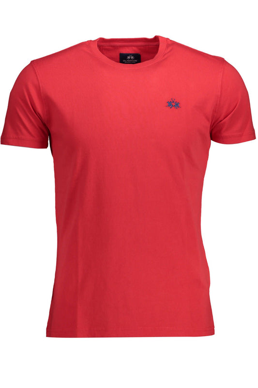 Elegant Red Embroidered Tee – Regular Fit
