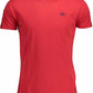 Elegant Pink Round Neck Tee with Embroidery