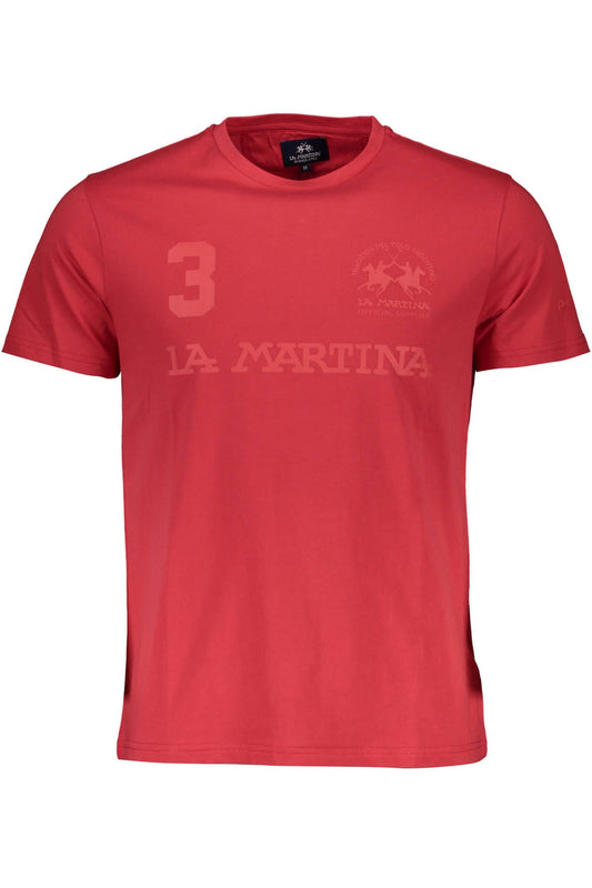 Crew Neck Classic Red T-Shirt with Logo