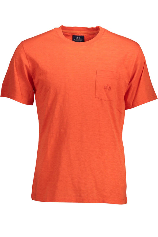 Classic Embroidered Red Tee with Pocket