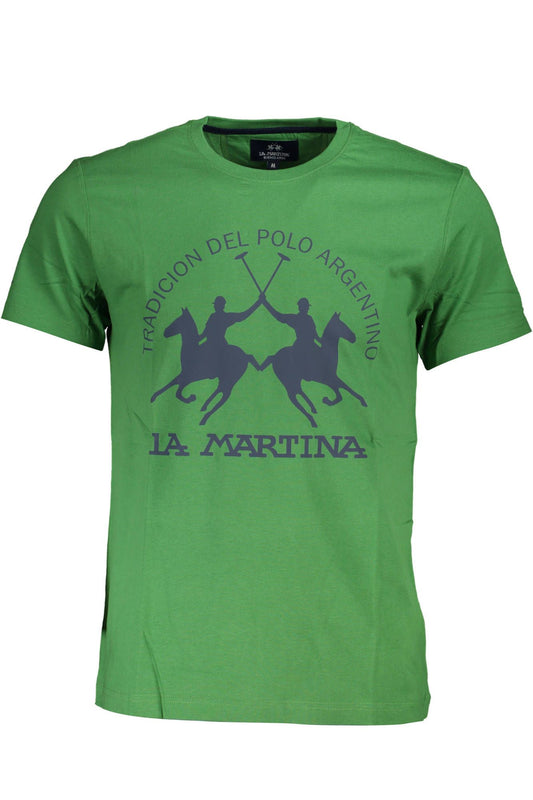 Elegant Green Cotton Tee with Iconic Print