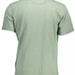 Chic Embroidered Green Tee with Pocket