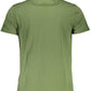 Embroidered Logo Green Cotton T-Shirt