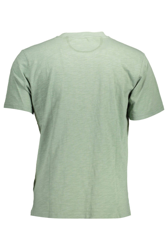 Chic Green Embroidered Tee with Pocket