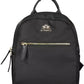 Chic Black Nylon Backpack with Logo Detail
