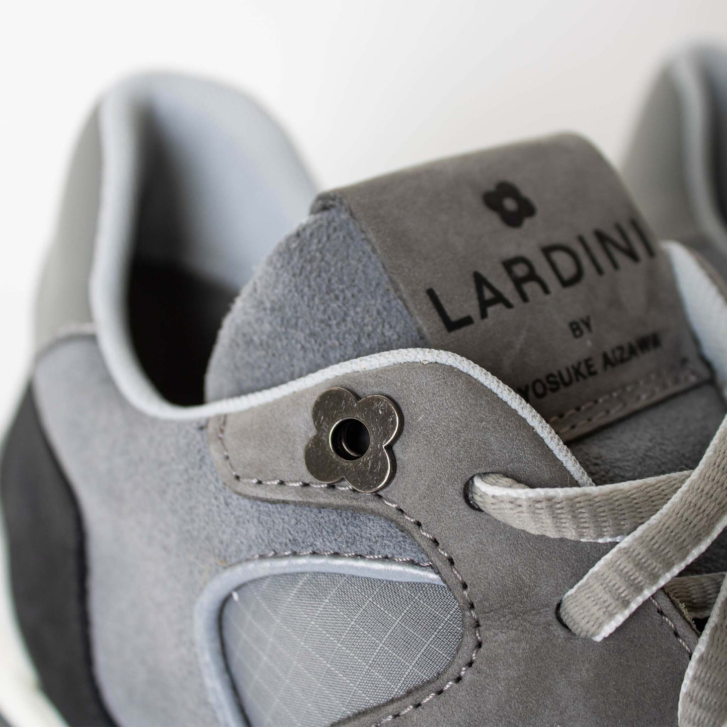 Sleek Gray Suede Leather Sneakers