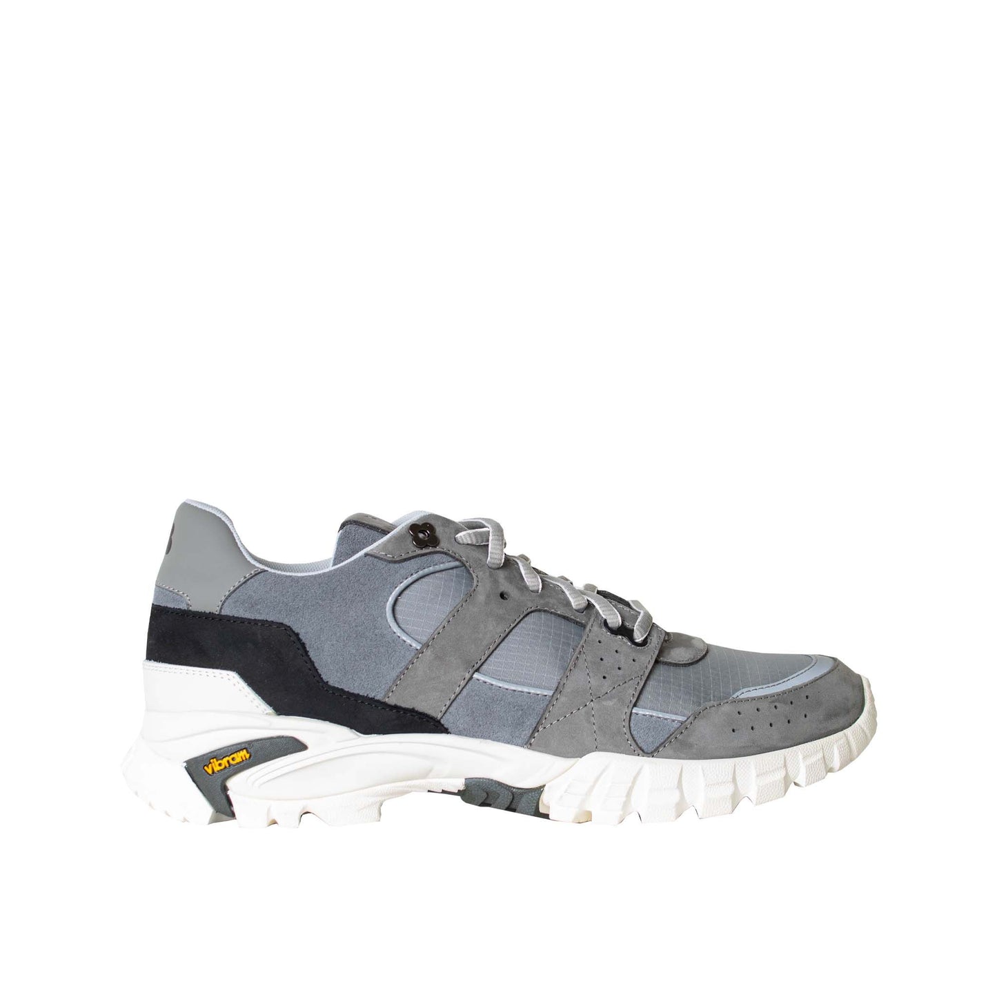 Sleek Gray Suede Leather Sneakers