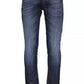 Chic Faded Blue Cotton Blend Jeans