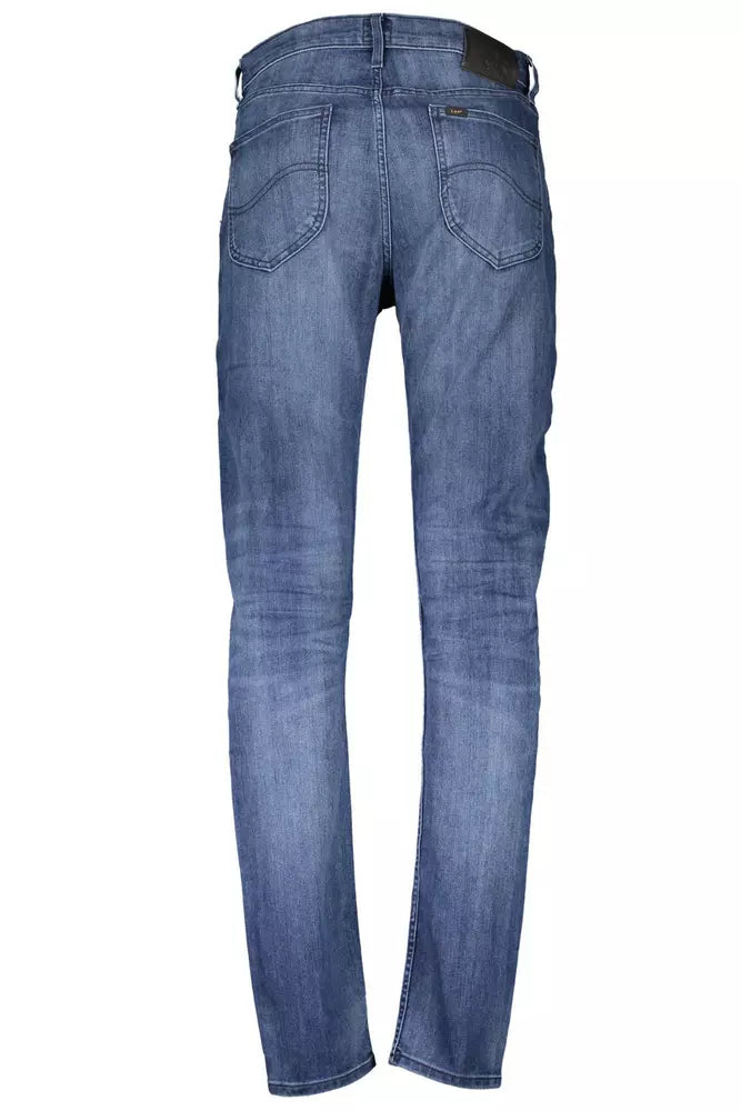 Elevated Classic Blue Jeans with Faded Effect