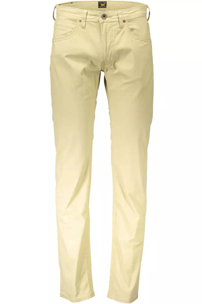 Chic Beige Cotton Blend Trousers